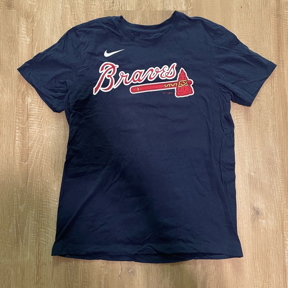 Atlanta Braves #13 Acuna Jr. Navy Nike T-Shirt, Adult Medium